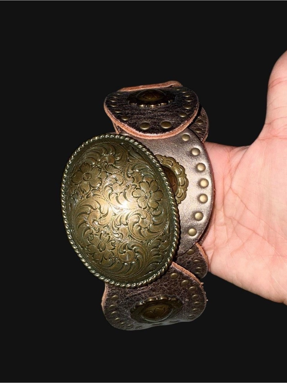 Vintage Fossil Concho belt Size L